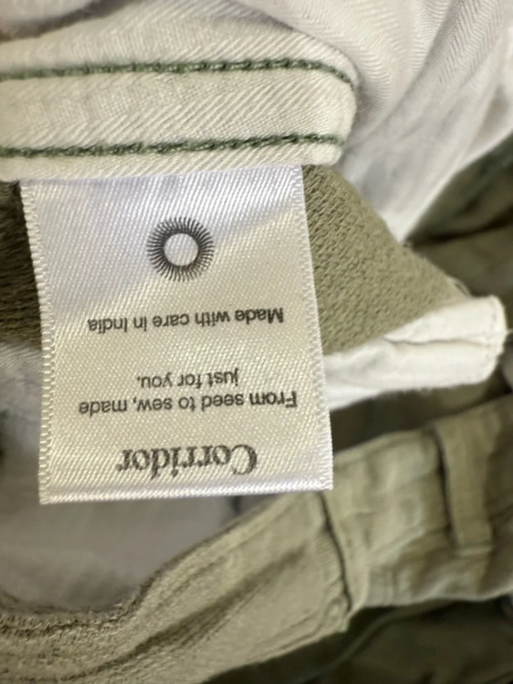 Corridor Men’s Light Sage Chinos with Button Waistband